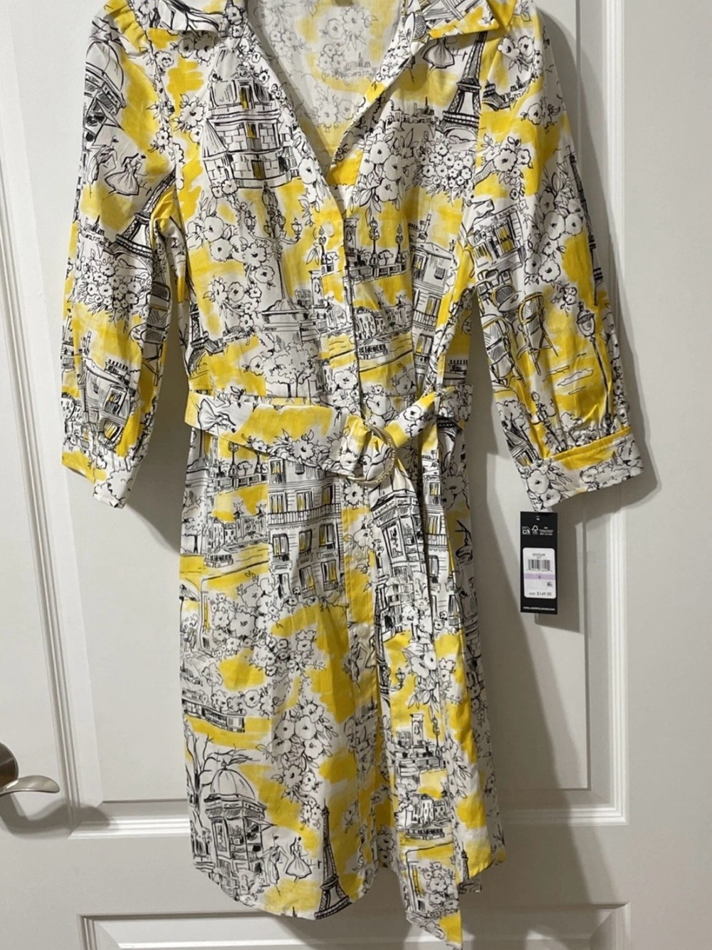 Gorgeous Karl Lagerfeld Paris Lemon button-down Dress/Shirt Size 6 $149 NWT